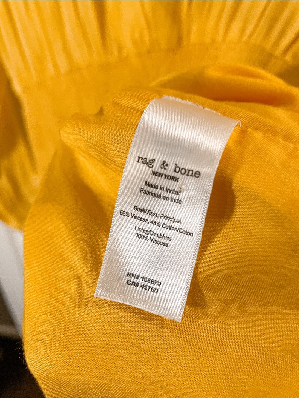 rag & bone Calista Silk-blend Mini Dress In Yellow Smocked-waist - Picture 7 of 8